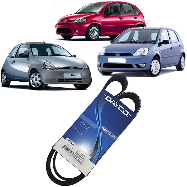 CORREIA ALTERNADOR KA FIESTA 1.0 1.6 8V ZETEC ROCAM 2000 EM DIANTE C3 1.4 2003 A 2011 SEM AR E SEM DIREÇÃO HIDRÁULICA