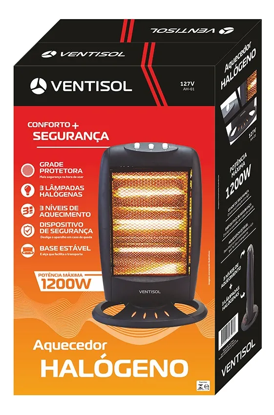 Aquecedor Elétrico Halogeno Ah-01 127v Premium - VENTISOL