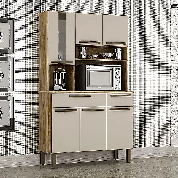 Armário de Cozinha Sallêto Turim – 6 Portas | Carvalho / Off White