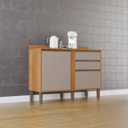 Balcão para Cozinha 2 Portas 2 Gavetas Pérola - Sallêto Móveis