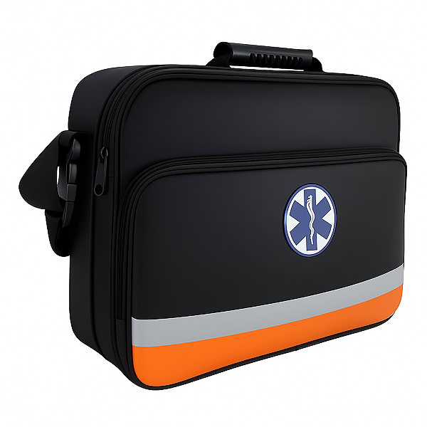 Bolsa Socorrista Tatica Sinais Vitais Resistente Multi Uso Preto Lisa Ouro Preto