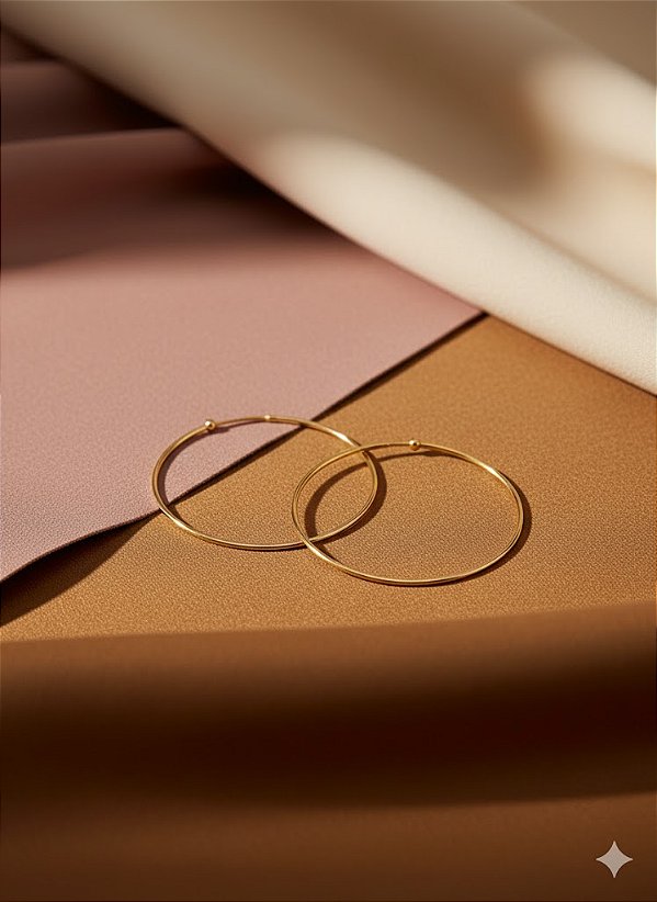 Argola Infinito Leveza Banhada a Ouro 18K