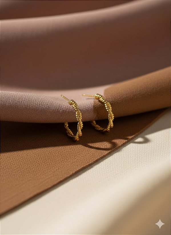 Brinco Argola Trancé Banhado a Ouro 18K