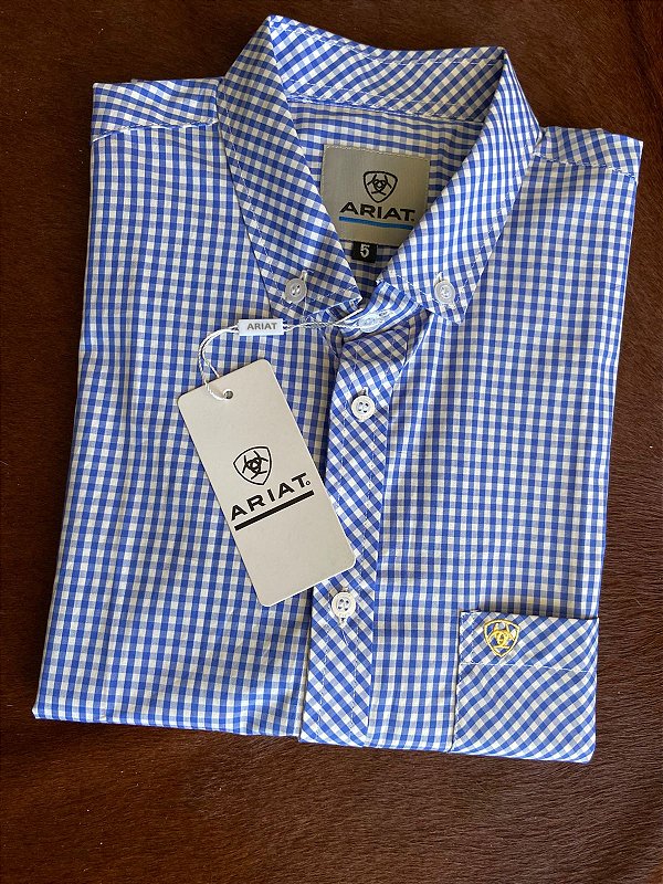 Camisa Ariat Xadrez Manga Curta