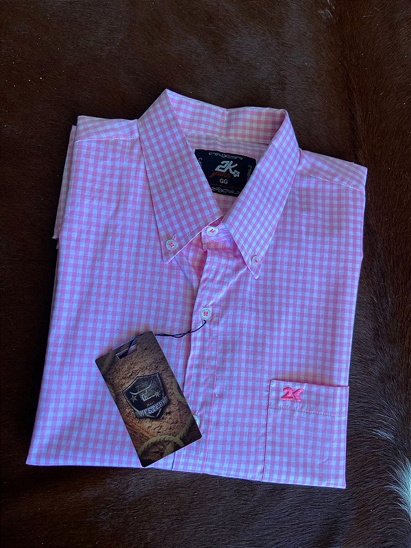 Camisa 2K Jeans Xadrez manga curta