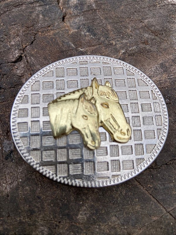Fivela Infantil Prata/dourado Cavalos