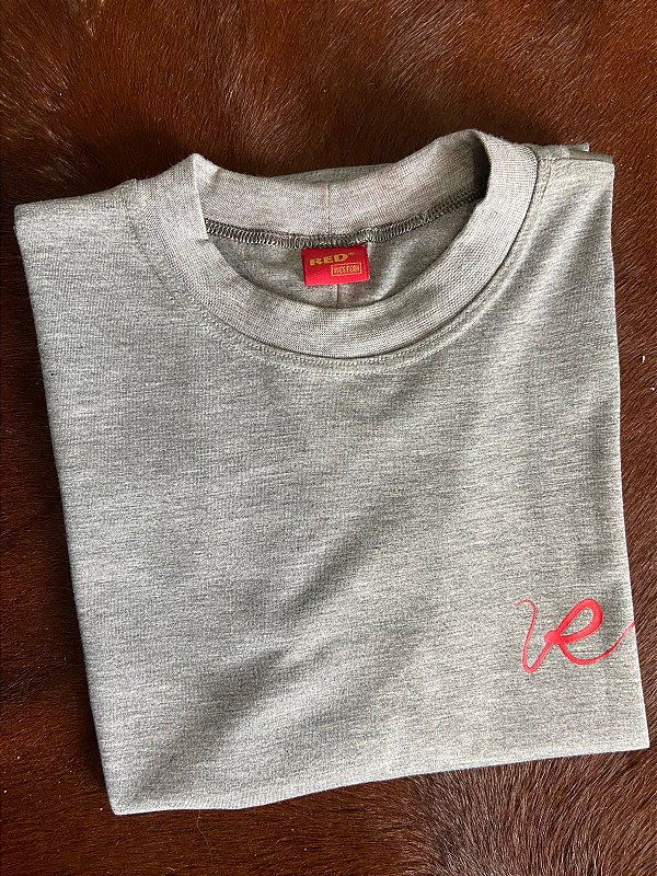 Camiseta Red Western Cinza Estampada nas Costas