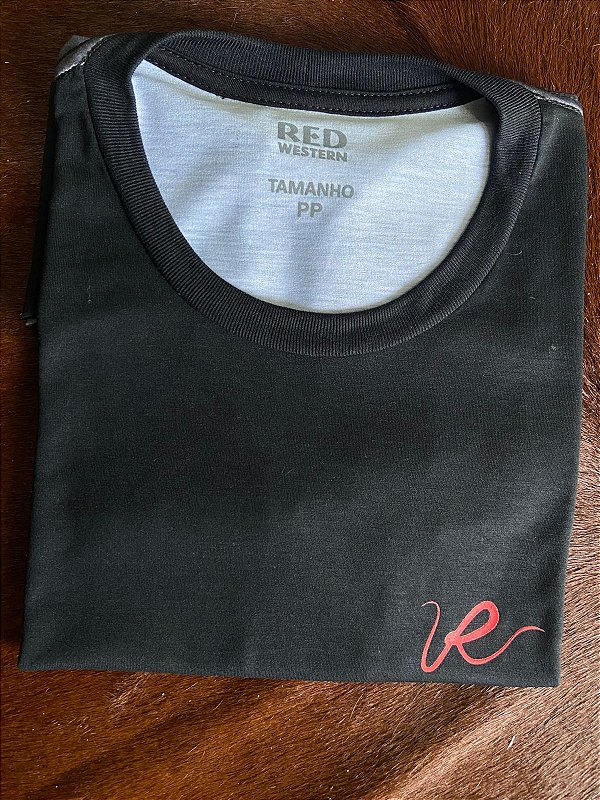 Camiseta Red Western Preto Estampada nas Costas