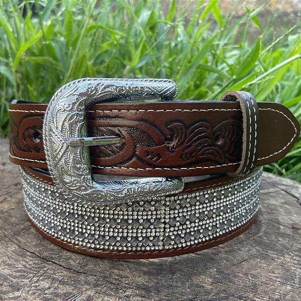 Cinto Marrom Pedraria