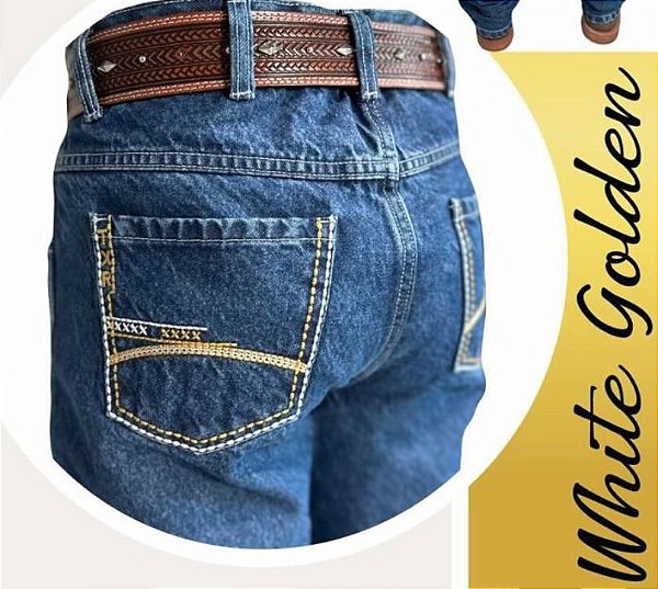 Calça Texas Road Bordada Amarelo