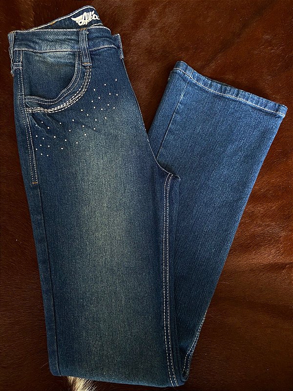 Calça Alabama Básica Bordada Bolso e Brilho Peyton