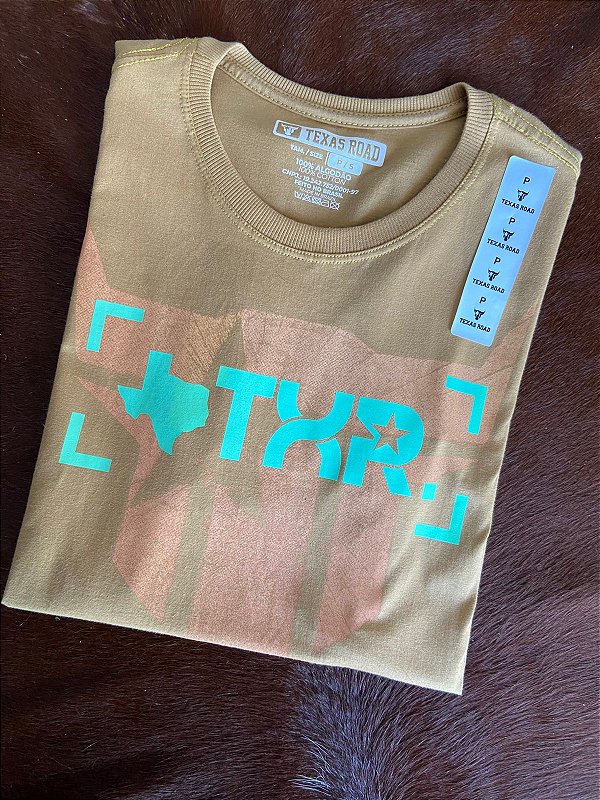 Camiseta Texas Road Marrom/Verde Água