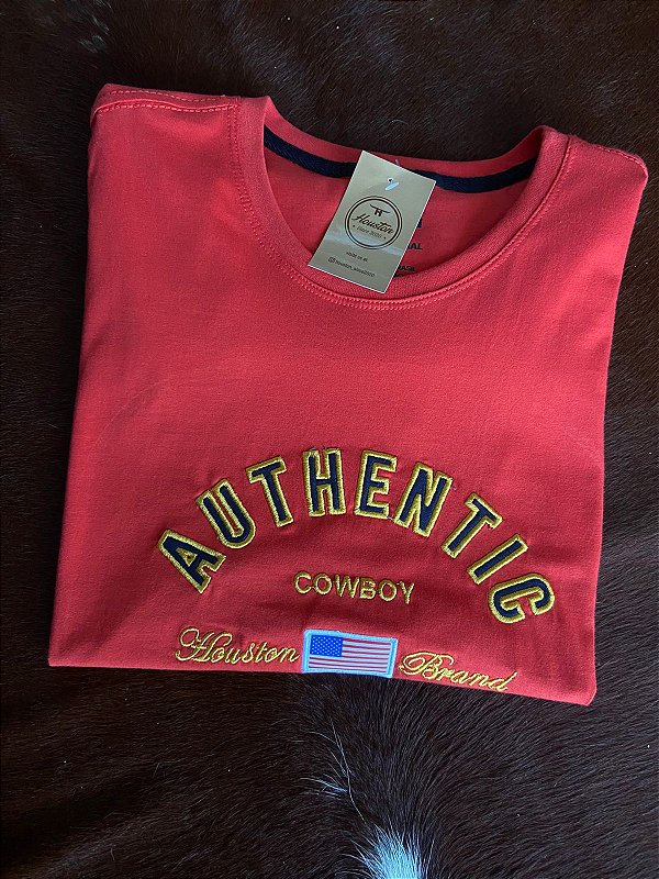 Camiseta Houston Authentic Cowboy Vermelho
