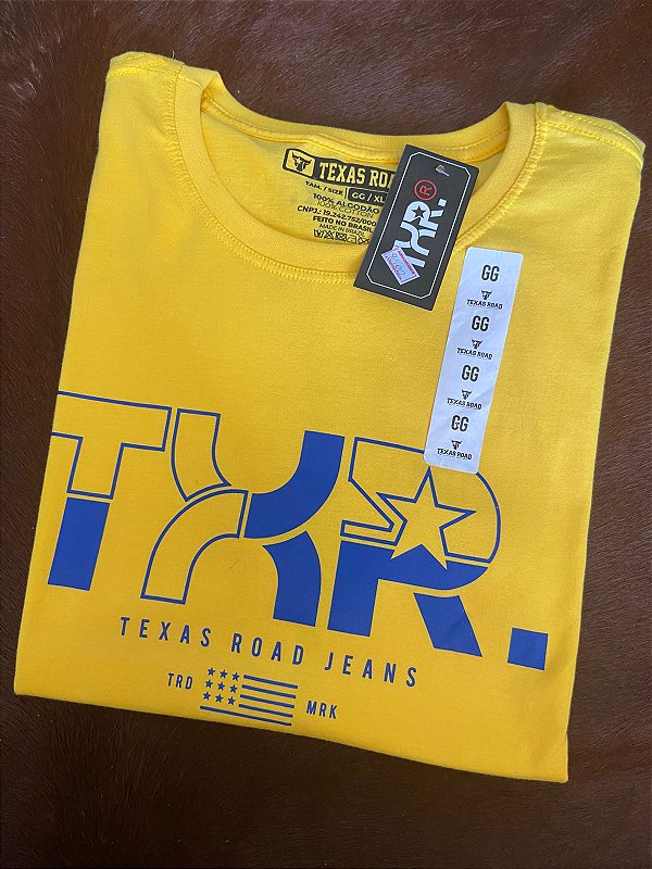 Camiseta Texas Road Amarelo/Azul