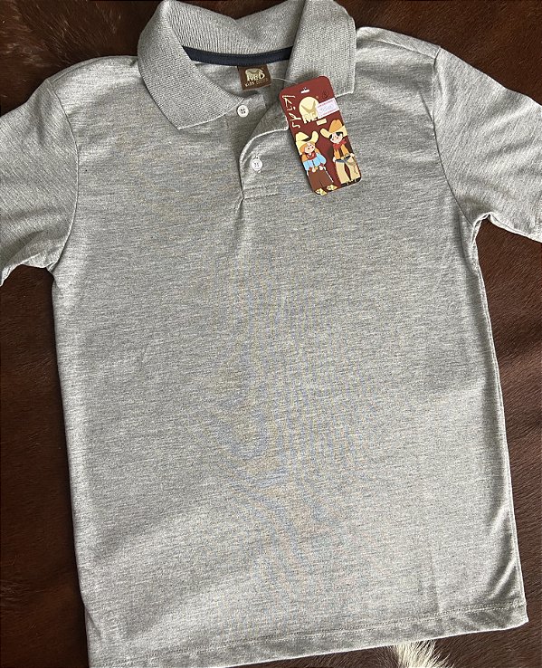 Polo Red Western Básica Lisa Cinza