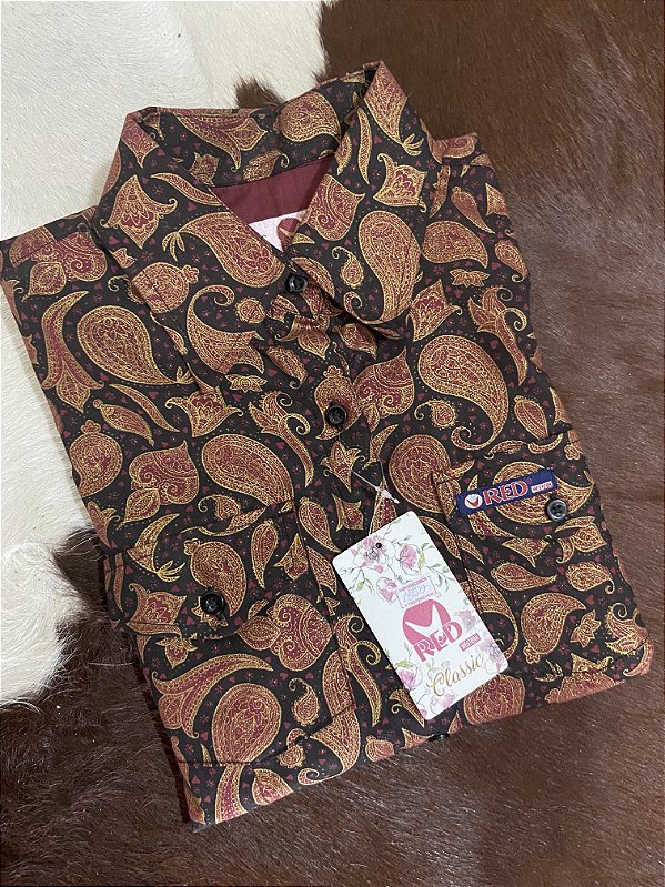 Camisete Red Western Estampada Marrom