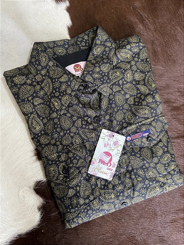 Camisete Red Western Estampada Preto/Amarelo