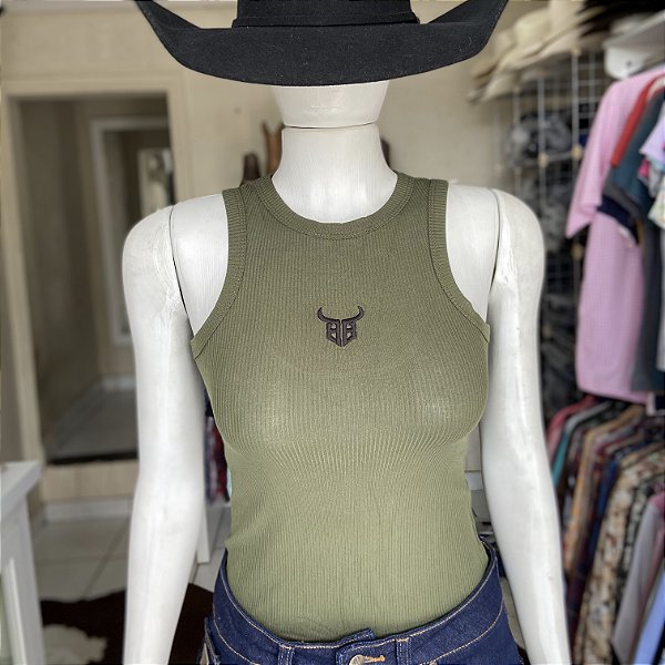 Regata Bull Brand nadador canelado verde militar