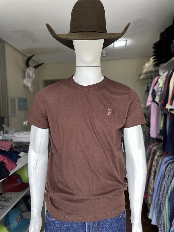 Camiseta Houston básica marrom