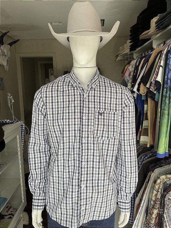 Camisa Bull Brand Manga Longa Xadrez