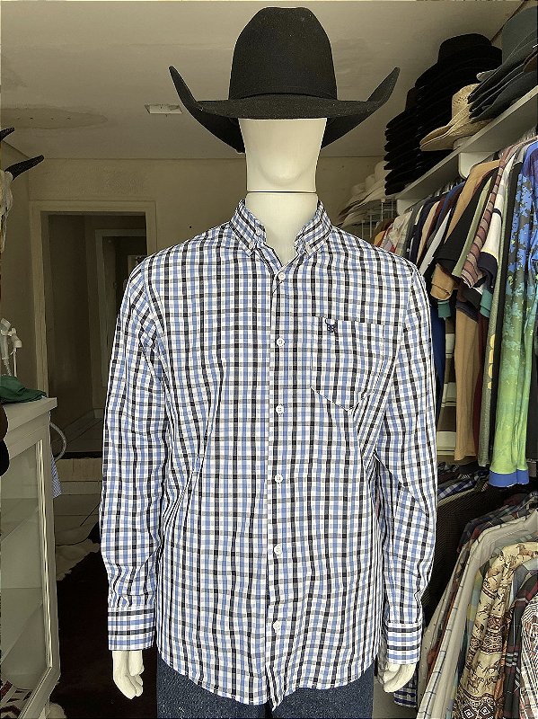Camisa Bull Brand Manga Longa Xadrez