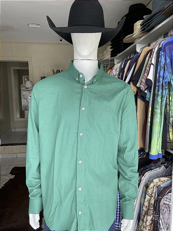 Camisa Bull Brand Manga Longa Lisa Verde