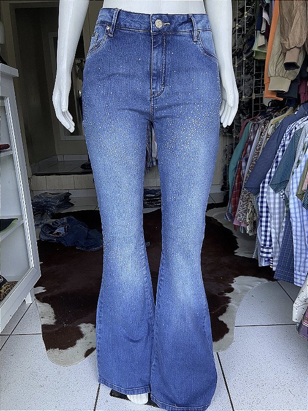 Calça Bill Way Flare com Brilho