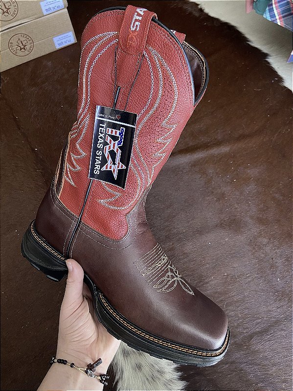Texana Texas Stars Maverick Euro Tabaco/Vermelho