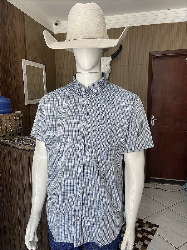 Camisa 2K Jeans Manga Curta Xadrez