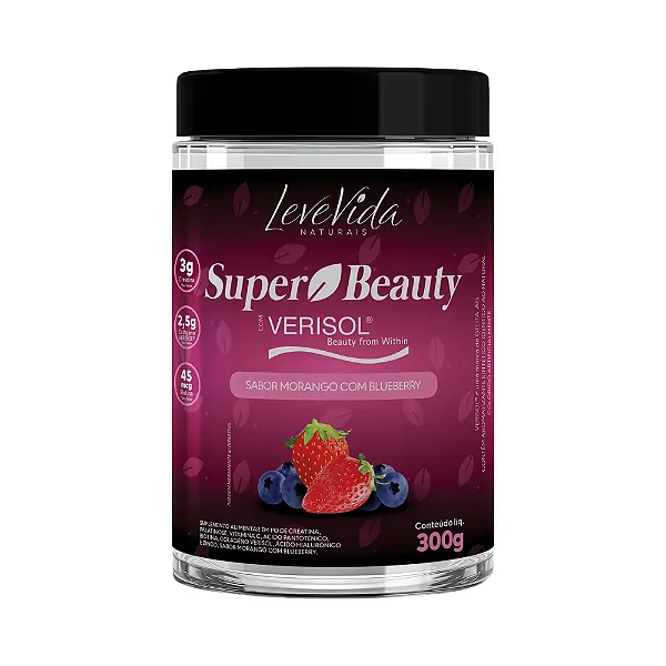 Super Beauty Leve Vida 300g - Suplemento com Colágeno, Creatina e Biotina