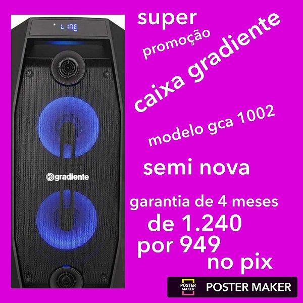 Caixa Gradiente Elegance Gca102 Preto 500w Bluetooth