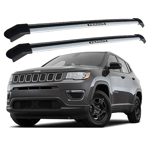 RACK P/ LONGARINAS INTEGRADAS EQMAX DELTA JEEP COMPASS 2019 2020 2021 2022 2023 2024 2025 - CINZA