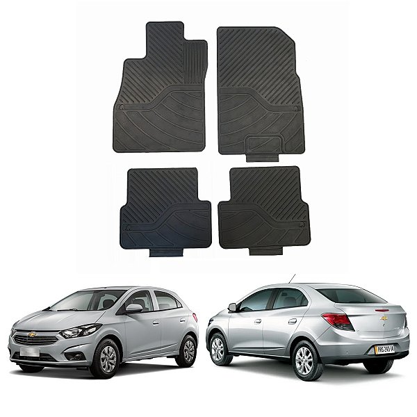 TAPETE BORRACHA GM ONIX 2012 2013 2014 2015 2016 2017 2018 2019 // PRISMA 2013 2014 2015 2016 2017 2018 2019 // COBALT 2012 2013 2014 2015 2016 2017 2018 2019 2020 - PRETO