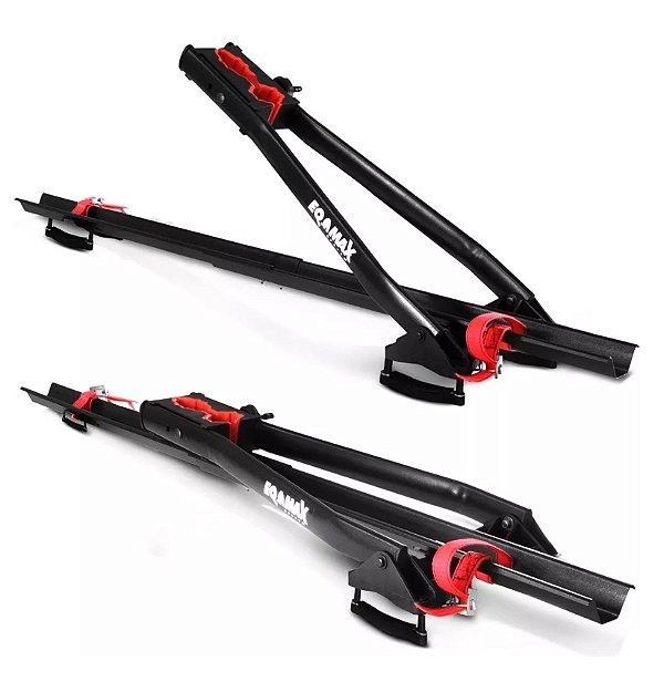 2 Transportadores Bicicleta Teto Velox Aço Eqmax Transbike - Preto