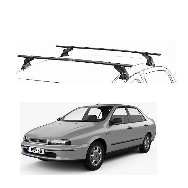 RACK EQMAX AÇO FIAT MAREA 4P 1999 2000 2001 2002 2003 2004 2005 2006 2007 - PRETO