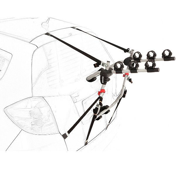 Suporte Bicicleta Eqmax Zx Porta Malas Universal P/ 3 Bikes - Cinza