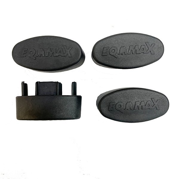 KIT PONTEIRAS RACK EQMAX AÇO (4 PEÇAS) - PRETO