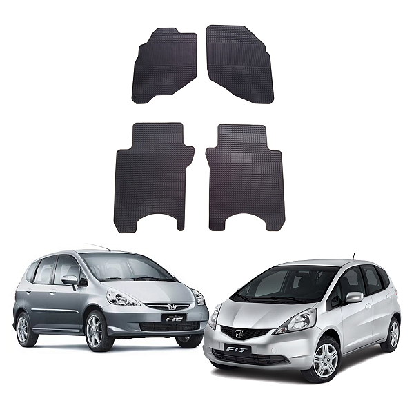 TAPETE BORRACHA FIT 2003 2004 2005 2006 2007 2008 2009 2010 2011 2012 2013 2014 - PRETO