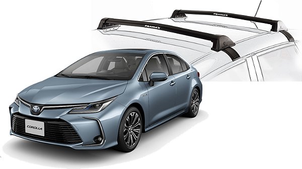 RACK EQMAX NEW WAVE TOYOTA COROLLA 2020 2021 2022 2023 2024 2025 - PRETO