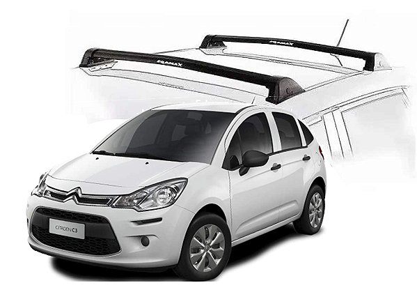 RACK NEW WAVE CITROEN C3 S/ TETO ZENITH 2013 2015 2015 2016 2017 2018 2019 2020 - PRETO