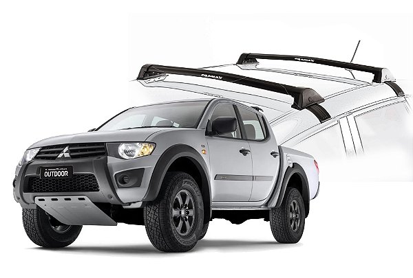 RACK EQMAX NEW WAVE MITSUBISHI L-200 OUTDOOR 2016 2017 2018 - PRETO