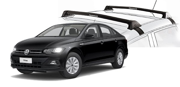 RACK EQMAX NEW WAVE VW VIRTUS 2018 2019 2020 2021 2022 2023 2024 2025 - PRETO