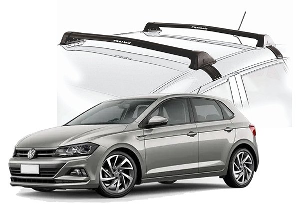 RACK EQMAX NEW WAVE VW POLO 2018 2019 2020 2021 2022 2023 2024 2025 - PRETO