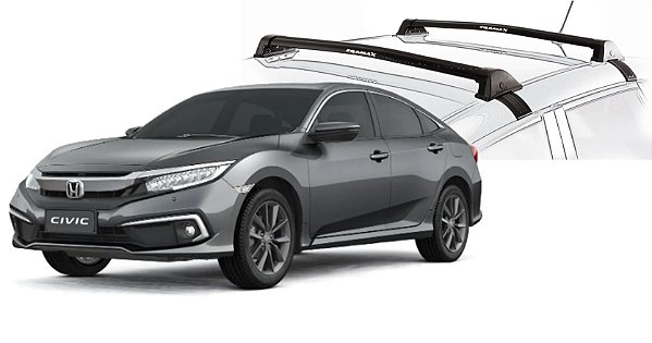 RACK EQMAX NEW WAVE HONDA CIVIC 2017 2018 2019 2020 2021 2022 - PRETO