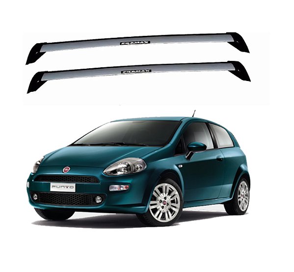RACK EQMAX WAVE FIAT PUNTO 4P 2007 2008 2009 2010 2011 2012 2013 2014 2015 2016 2017 2018 - CINZA