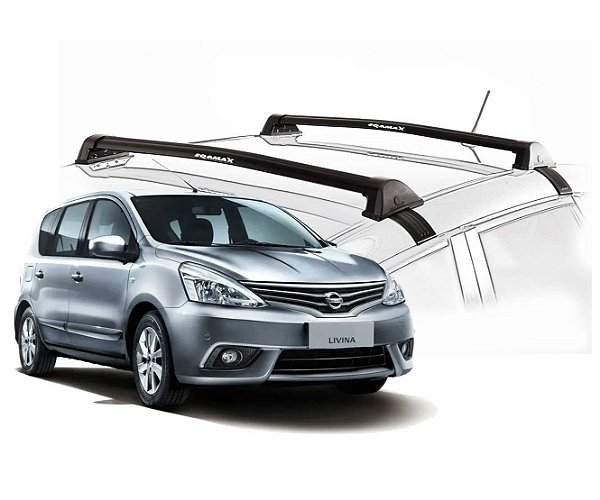 RACK EQMAX NEW WAVE NISSAN LIVINA 2010 2011 2012 2013 2014 (SEM LONGARINAS) - PRETO