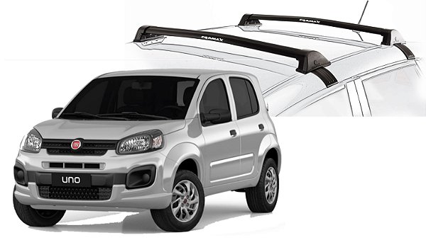 RACK EQMAX NEW WAVE FIAT UNO VIVACE 4P 2010 2011 2012 2013 2014 2015 2016 2017 2018 2019 2020 2021 2022 - PRETO