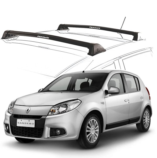 RACK EQMAX NEW WAVE RENAULT SANDERO 4P 2008 2009 2010 2011 2012 - PRETO