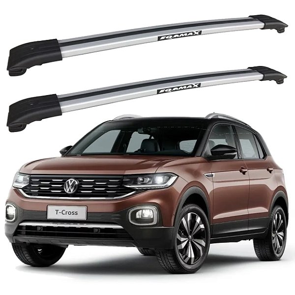 RACK TRAVESSA LARGA EQMAX VW T-CROSS 2019 2020 2021 2022 2023 2024 2025 - CINZA
