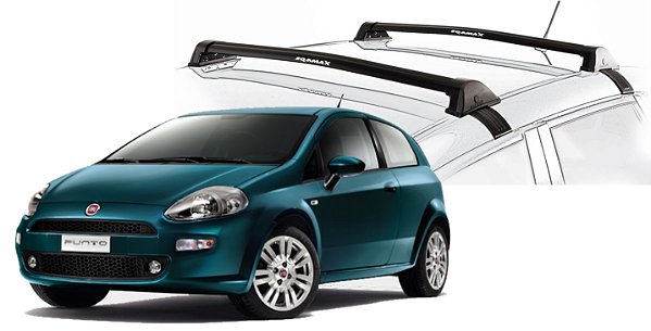 RACK EQMAX WAVE FIAT PUNTO 4P 2007 2008 2009 2010 2011 2012 2013 2014 2015 2016 2017 2018 - PRETO
